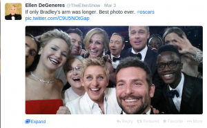 Esta fue la publicación en Twitter, con la que Ellen mostró la foto al mundo