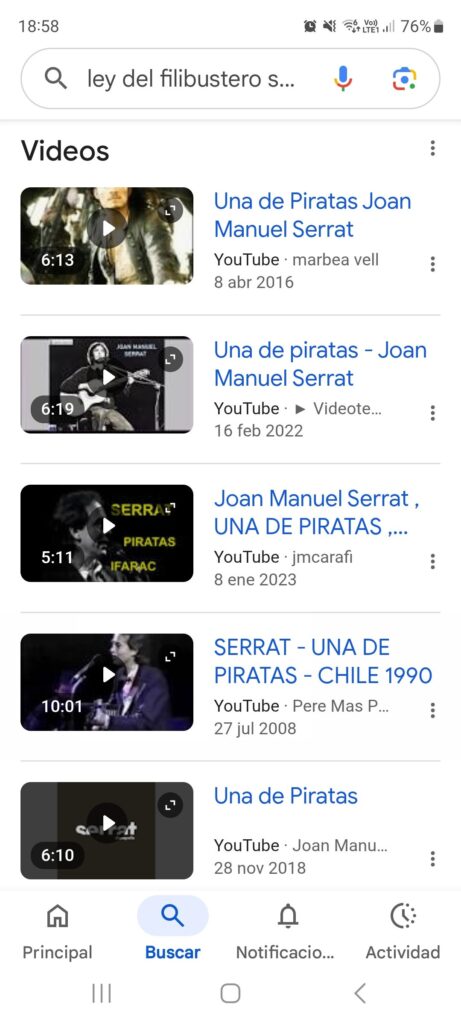 La segunda respuesta de Google: acá está la canción.