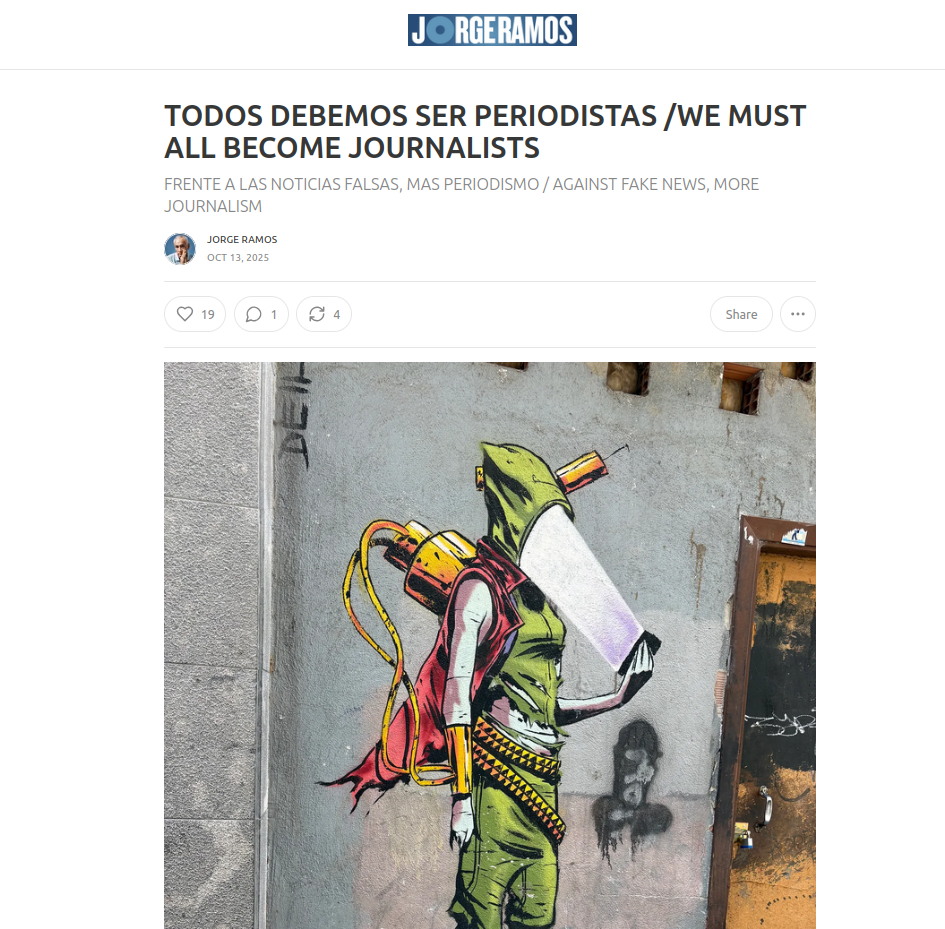 Imagen del boletín del periodista Jorge Ramos.