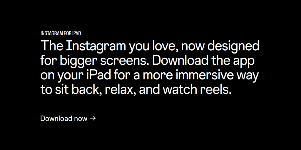 De esta forma se publicita la nueva aplicación para pantallas más grandes, como la del iPad.