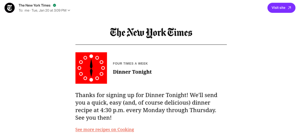 Oferta del newsletter de Cooking.